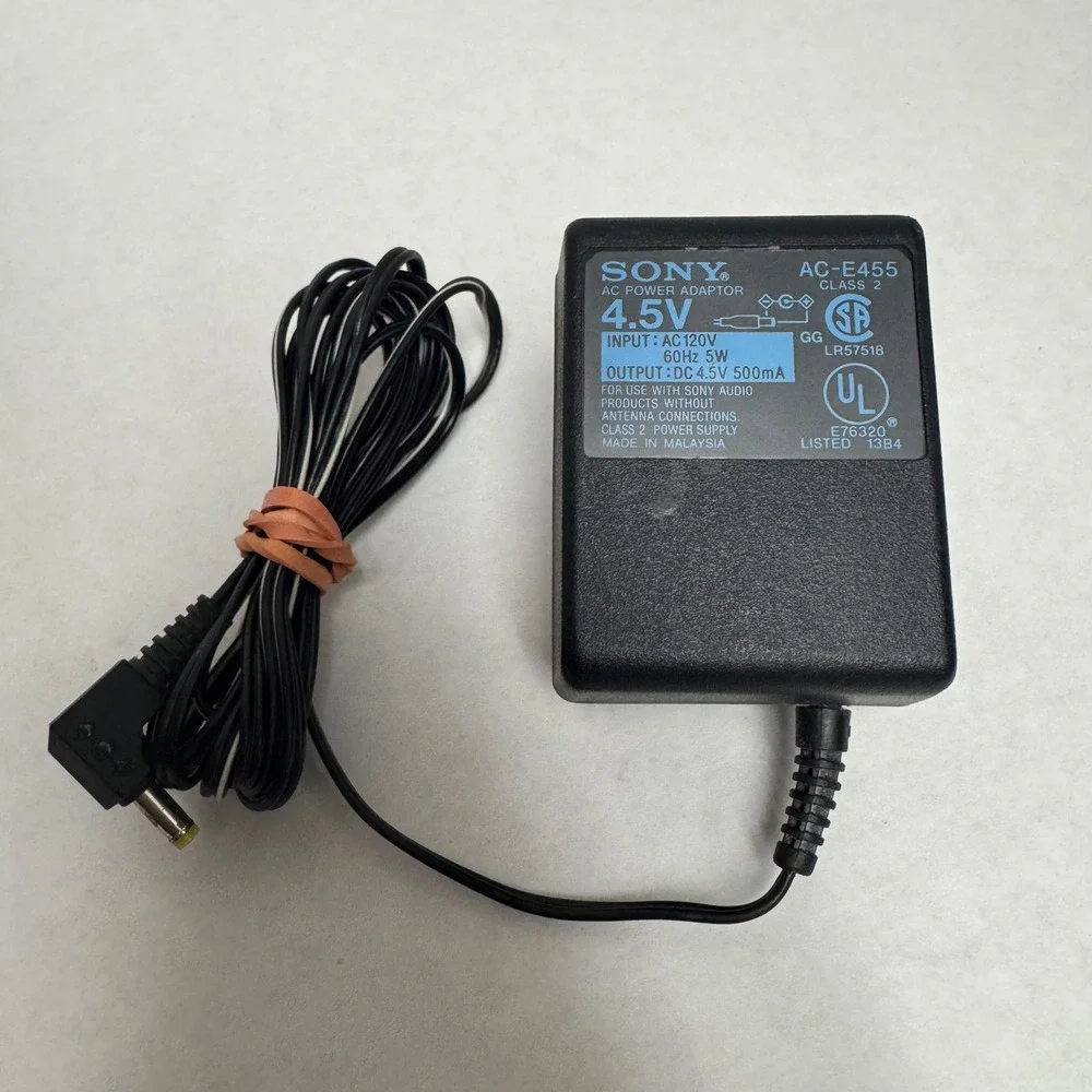 Sony AC-E455 AC Power Adaptor 4.5V 500mA Wall Charger for Walkman‎ Sony Audio